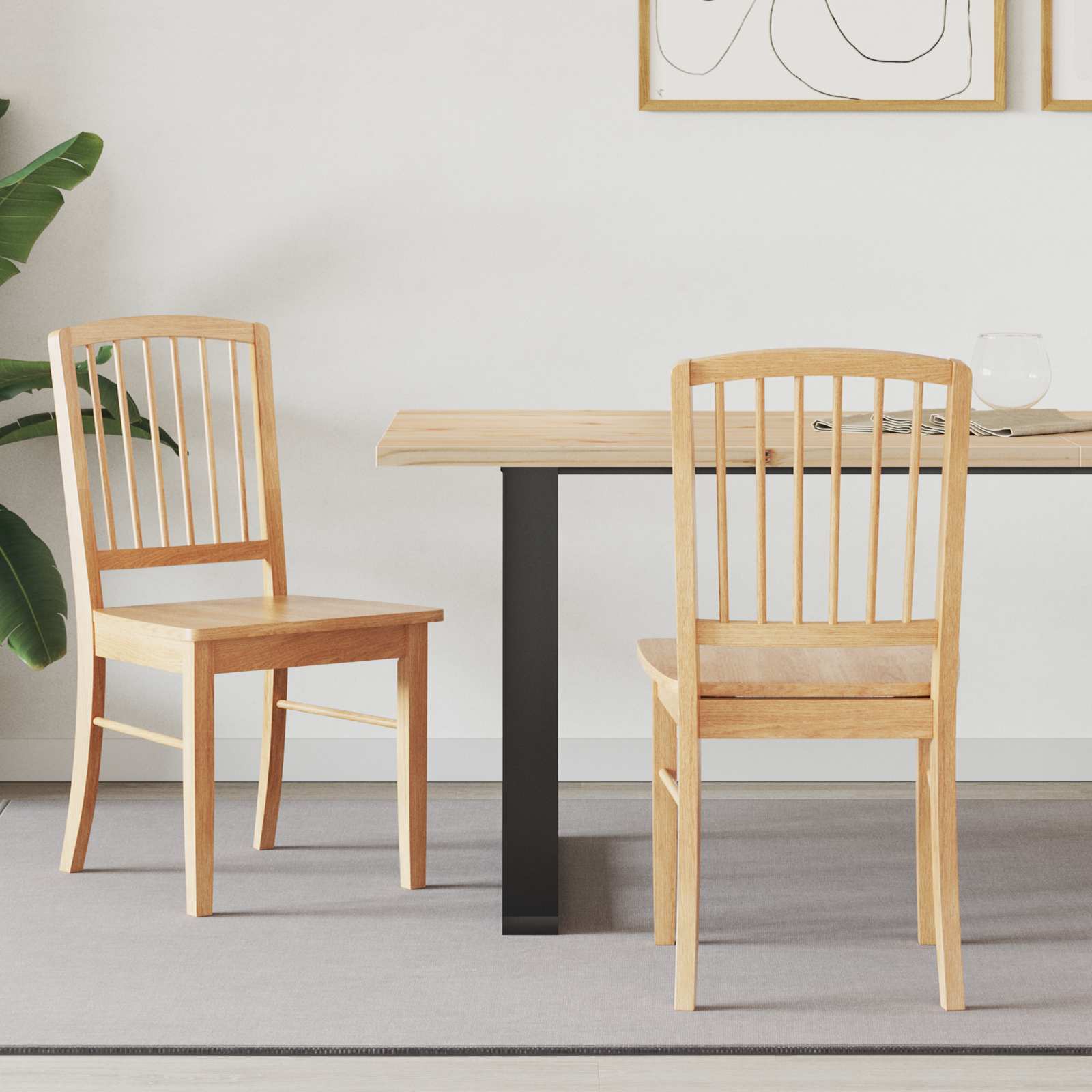 vidaXL Eettafelstoelen 2 pcs Licht Bruin 50 x 52,5 x 91 cm