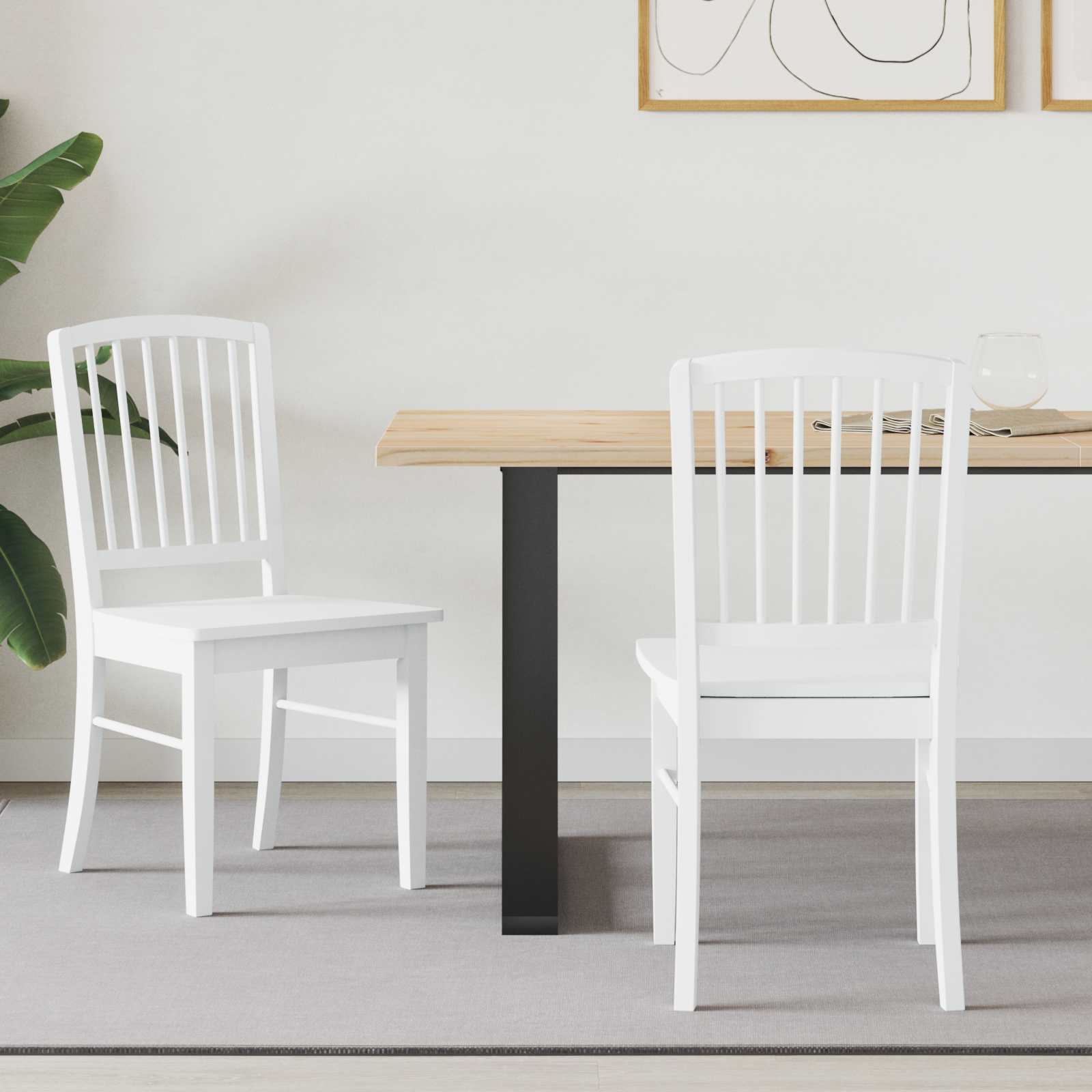 vidaXL Eettafelstoelen 2 pcs Licht Bruin 50 x 52,5 x 91 cm