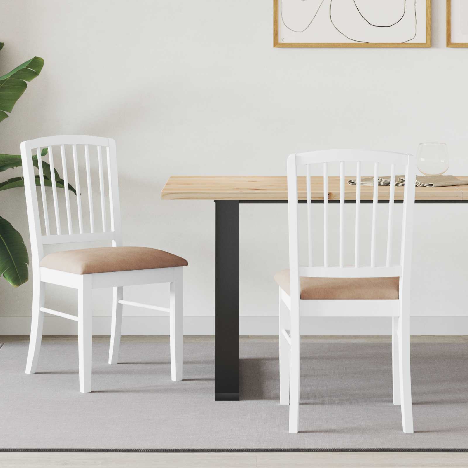 vidaXL Eettafelstoelen 2 pcs Licht Bruin 50 x 52,5 x 91 cm
