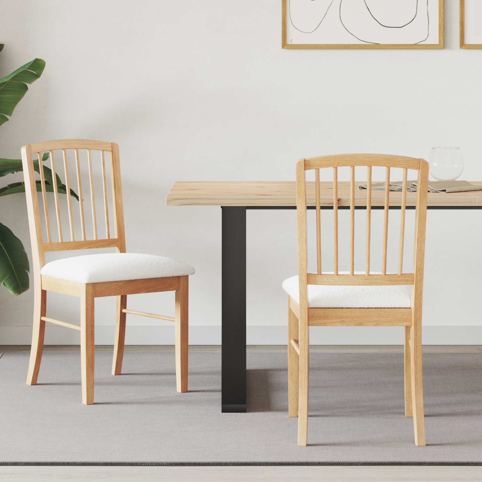 vidaXL Eettafelstoelen 2 pcs Licht Bruin 50 x 52,5 x 91 cm