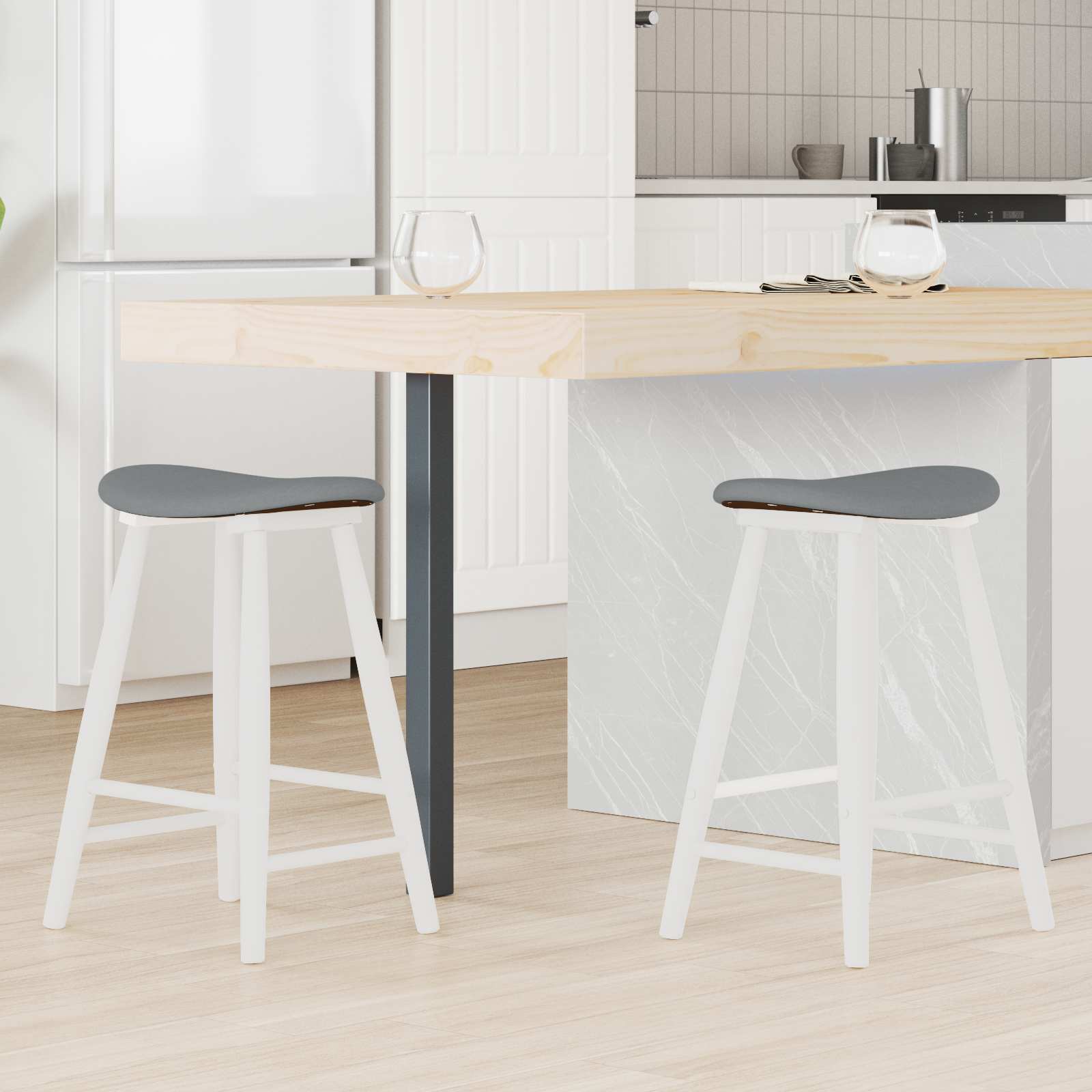 vidaXL Eettafelstoelen 2 pcs Licht Bruin 46 x 37 x 63 cm