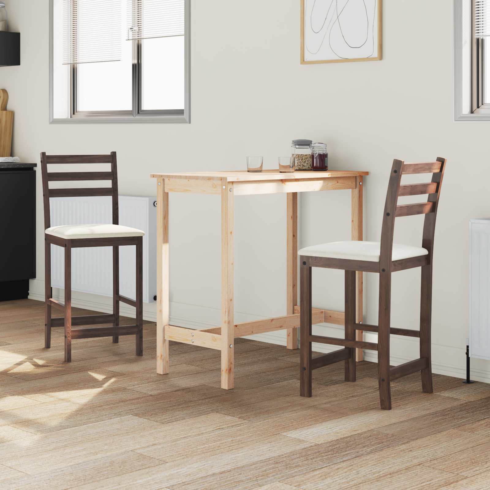 vidaXL Eettafelstoelen 2 pcs Licht Bruin 40 x 47,5 x 99,5 cm