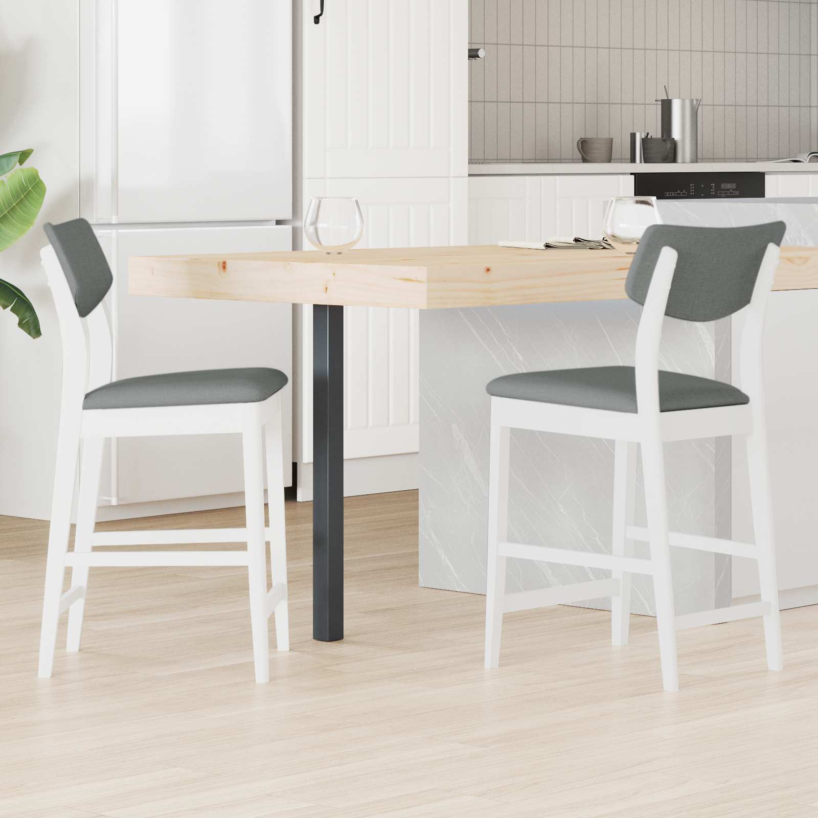vidaXL Eettafelstoelen 2 pcs Licht Bruin 48 x 49 x 95 cm