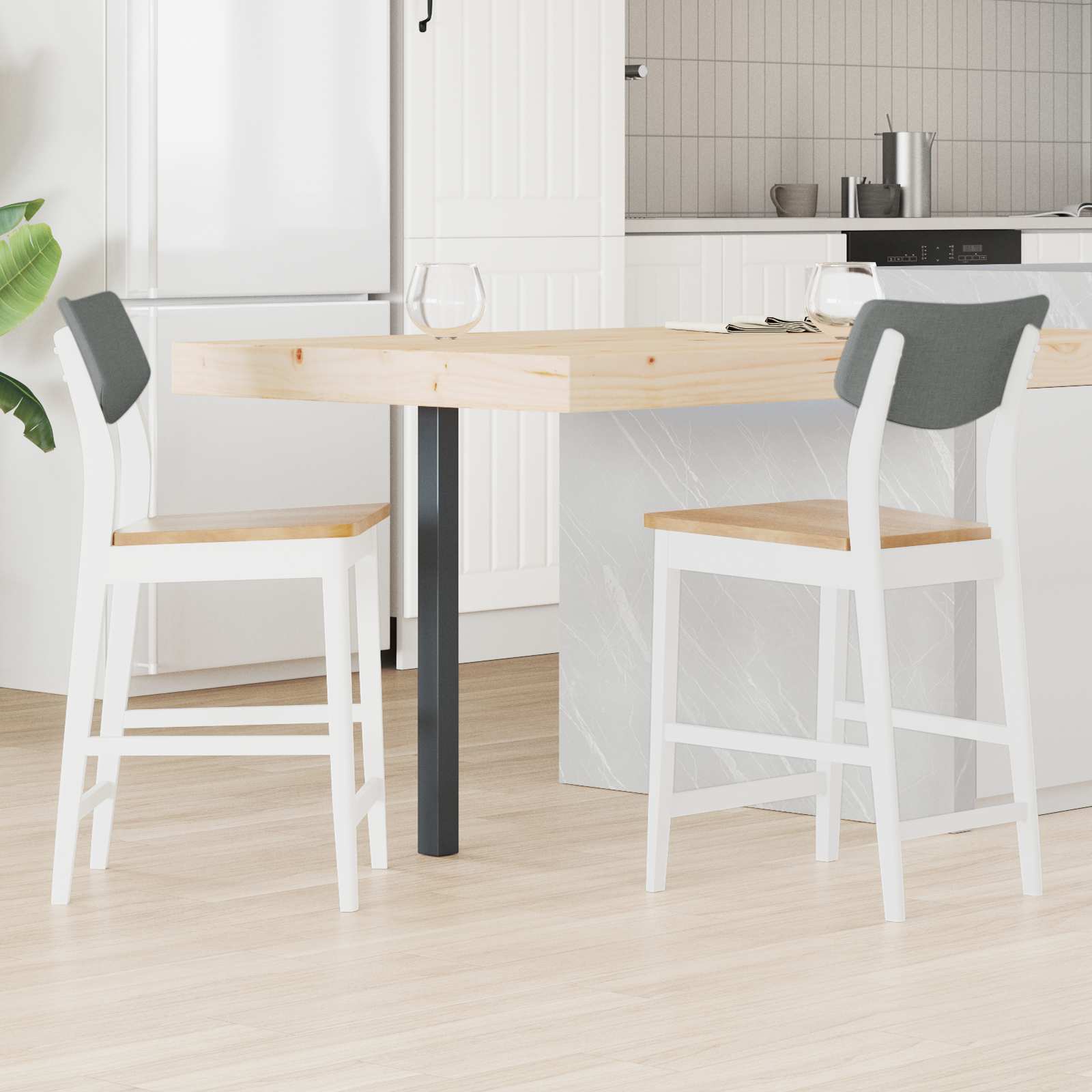 vidaXL Eettafelstoelen 2 pcs Licht Bruin 48 x 49 x 95 cm