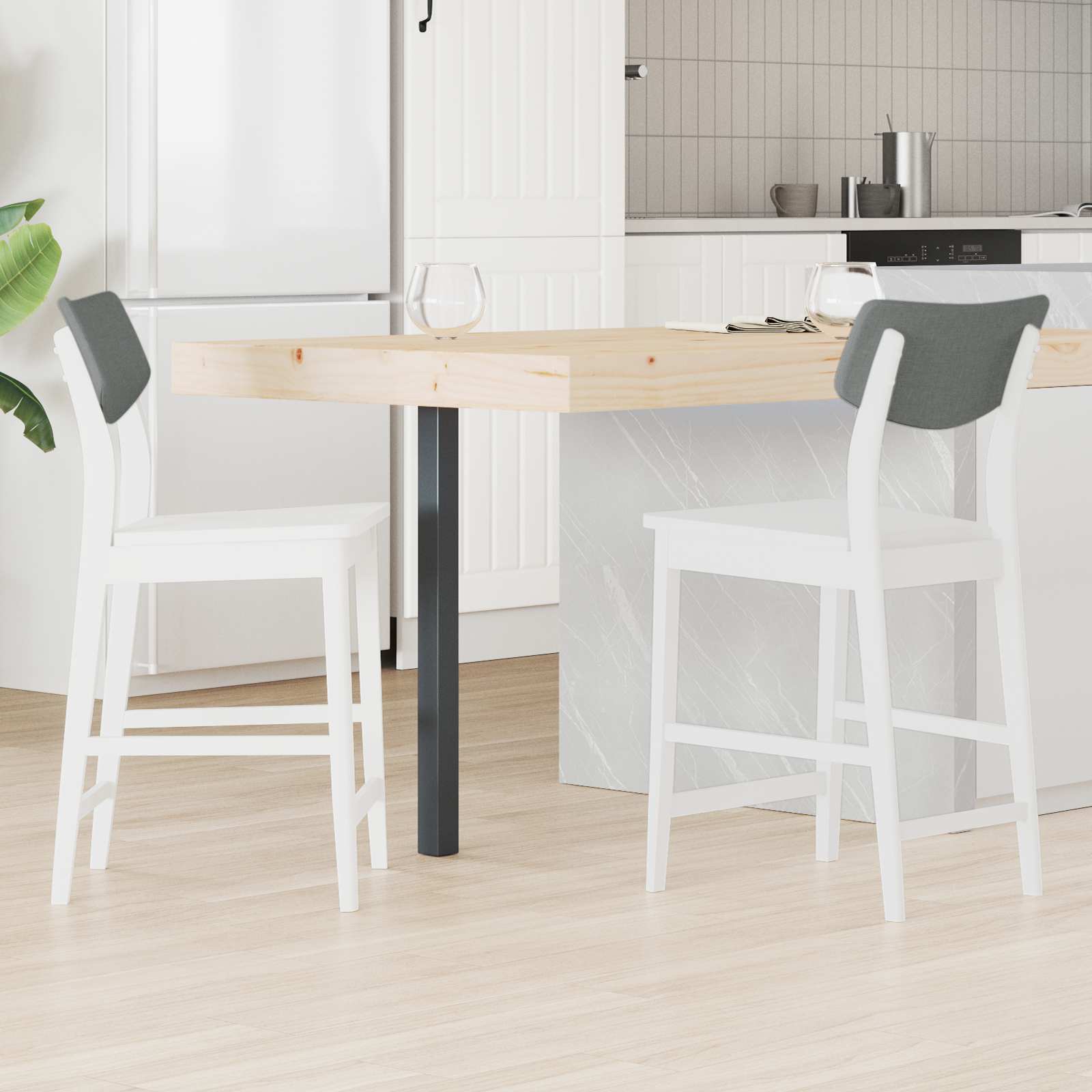 vidaXL Eettafelstoelen 2 pcs Licht Bruin 48 x 49 x 95 cm