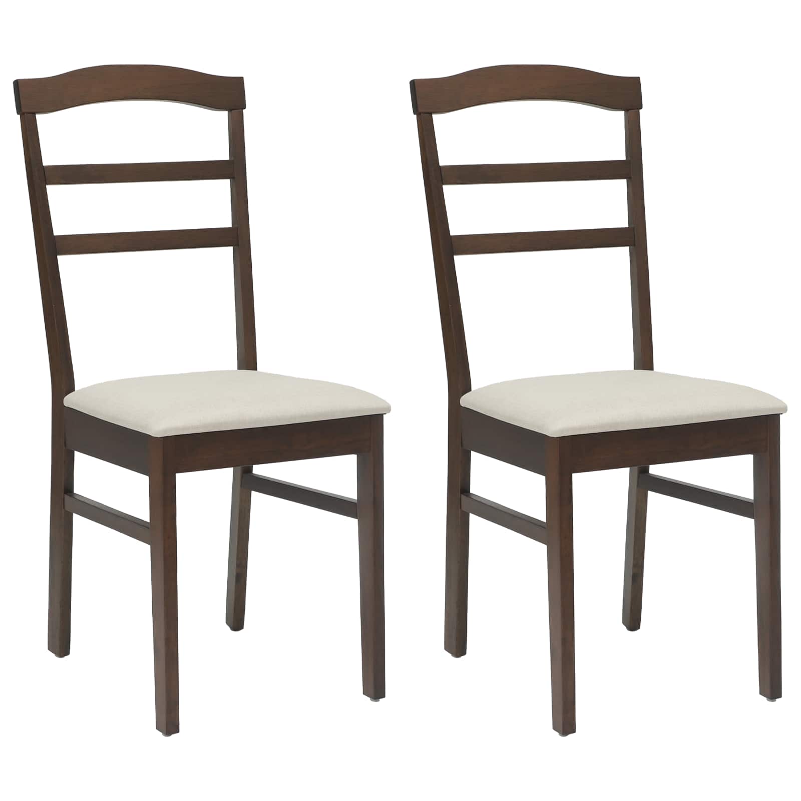 vidaXL Eetkamerstoel 2 pcs Lichtbruin en Licht Massief Hout