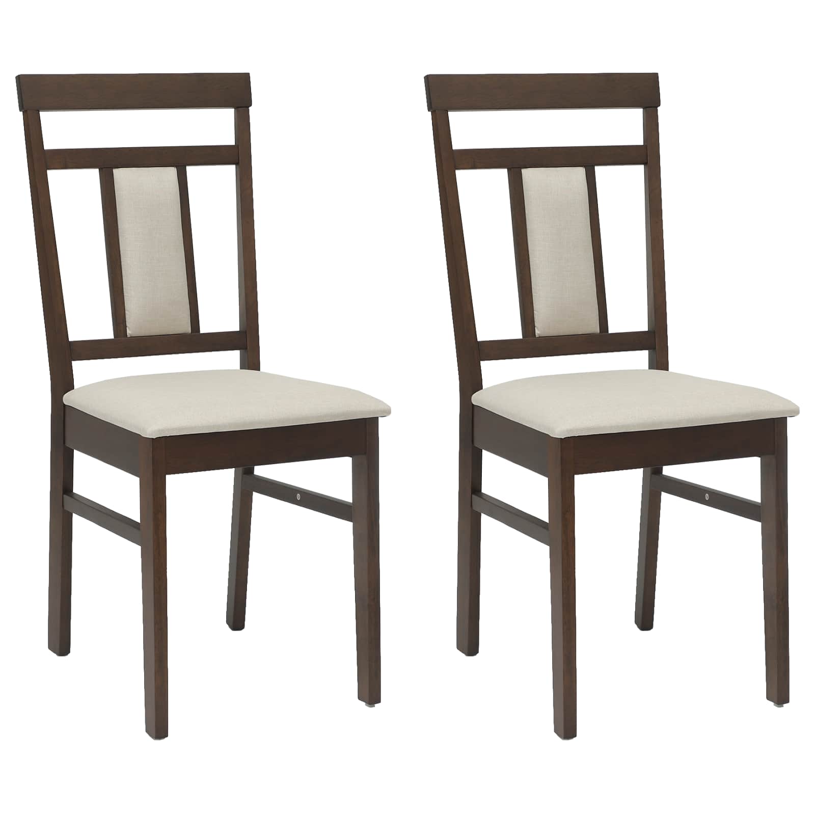 vidaXL Eetkamerstoel 2 pcs Wit Massief Hout