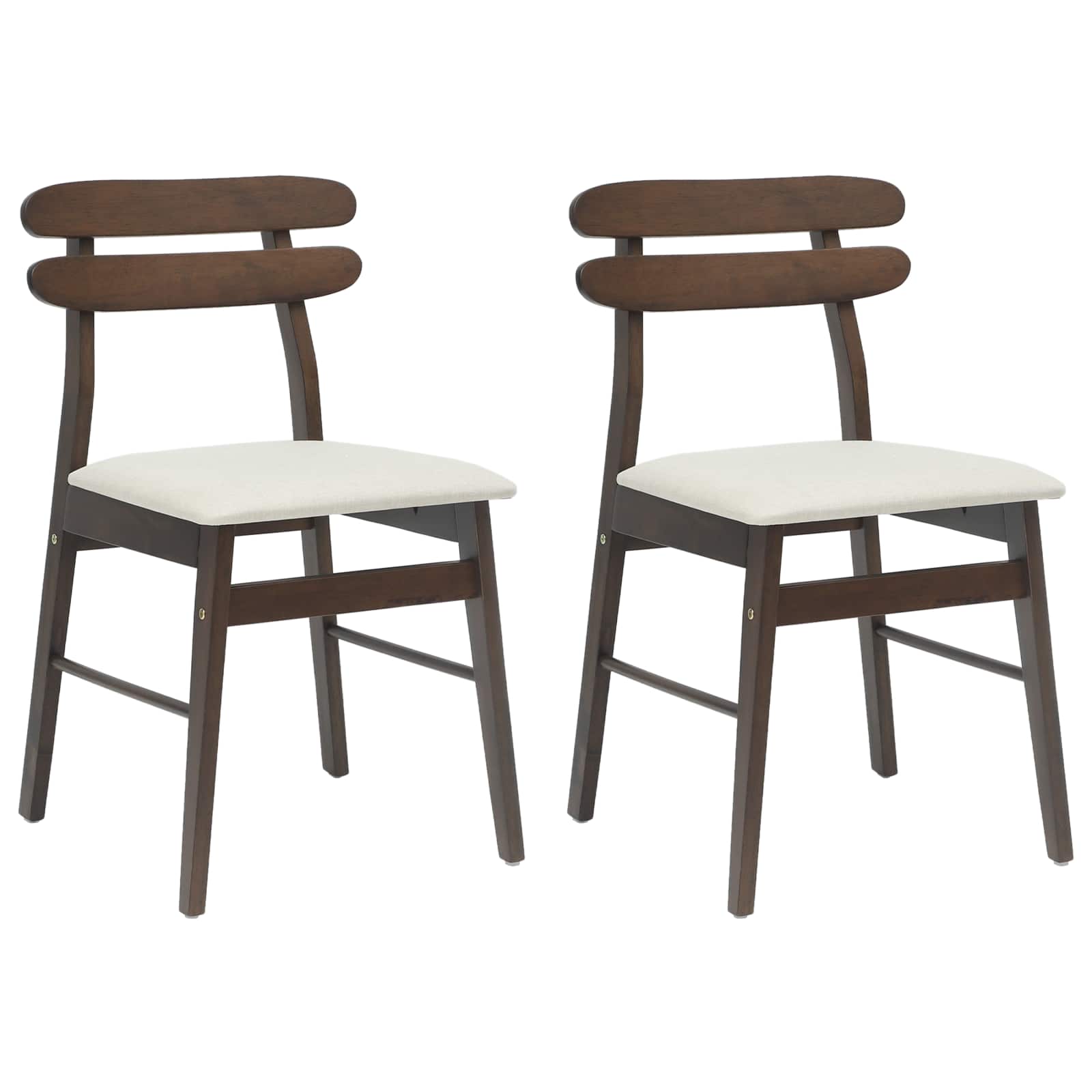 vidaXL Eetkamerstoel 2 pcs Lichtbruin en Zwart Massief Hout