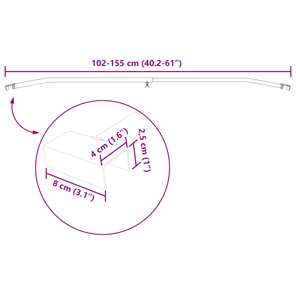 vidaXL geschikt voor vlak tarpaulin beugel 2 pcs Zilver 130-210 cm