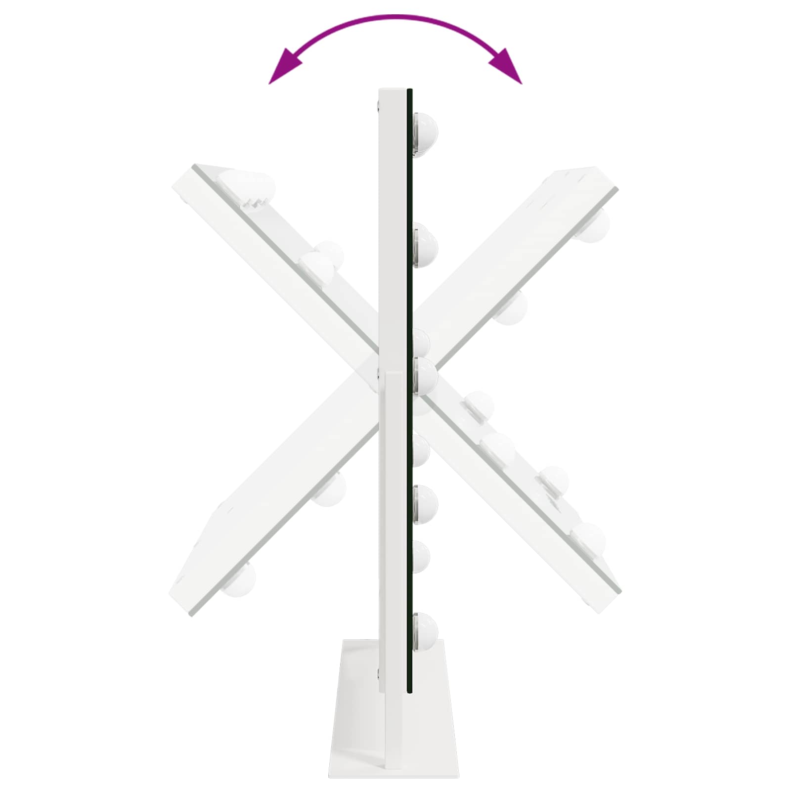 vidaXL LED Make-up Spiegel Wit 44 x 10 x 53 cm Glas en Staal