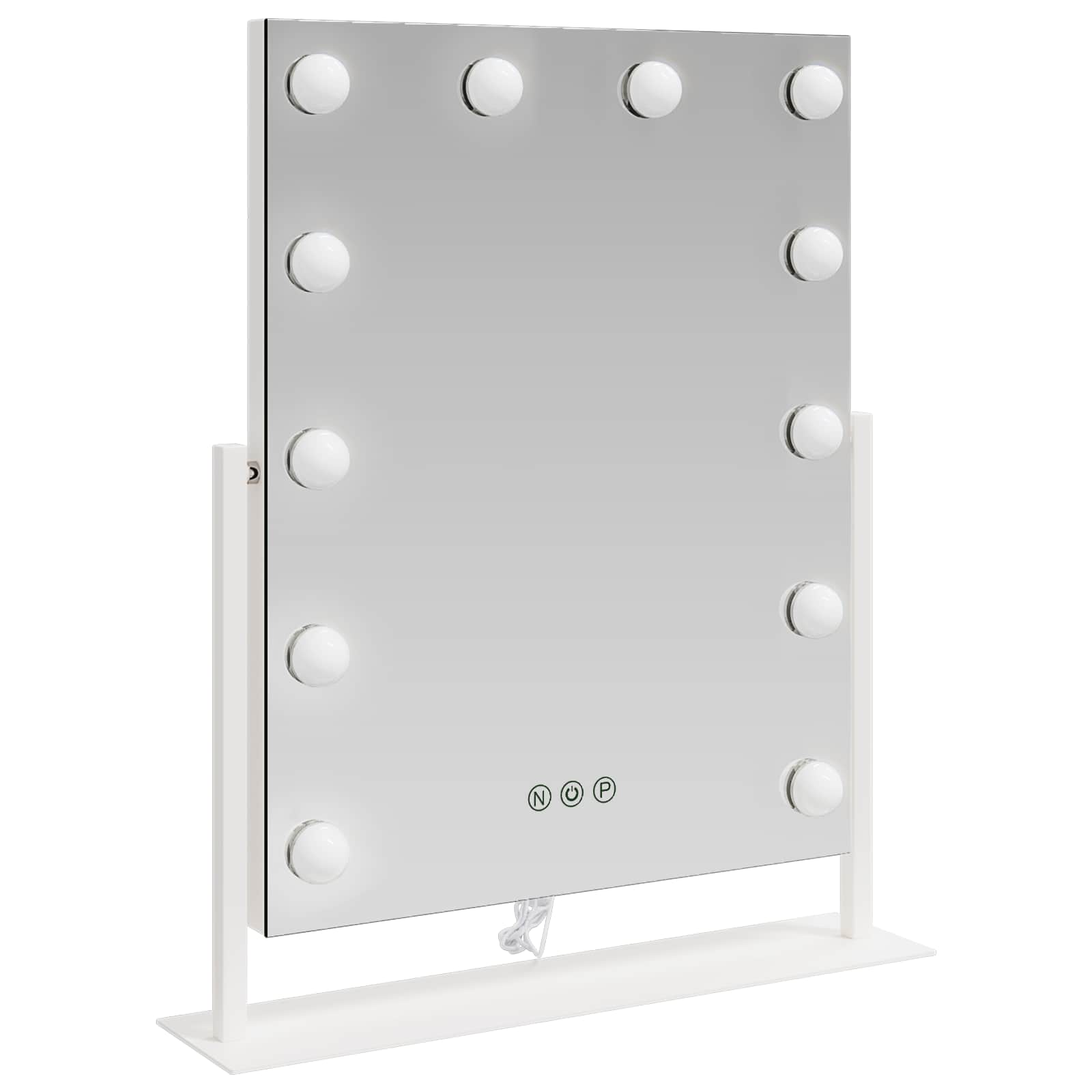 vidaXL LED Make-up Spiegel Wit 44 x 10 x 53 cm Glas en Staal