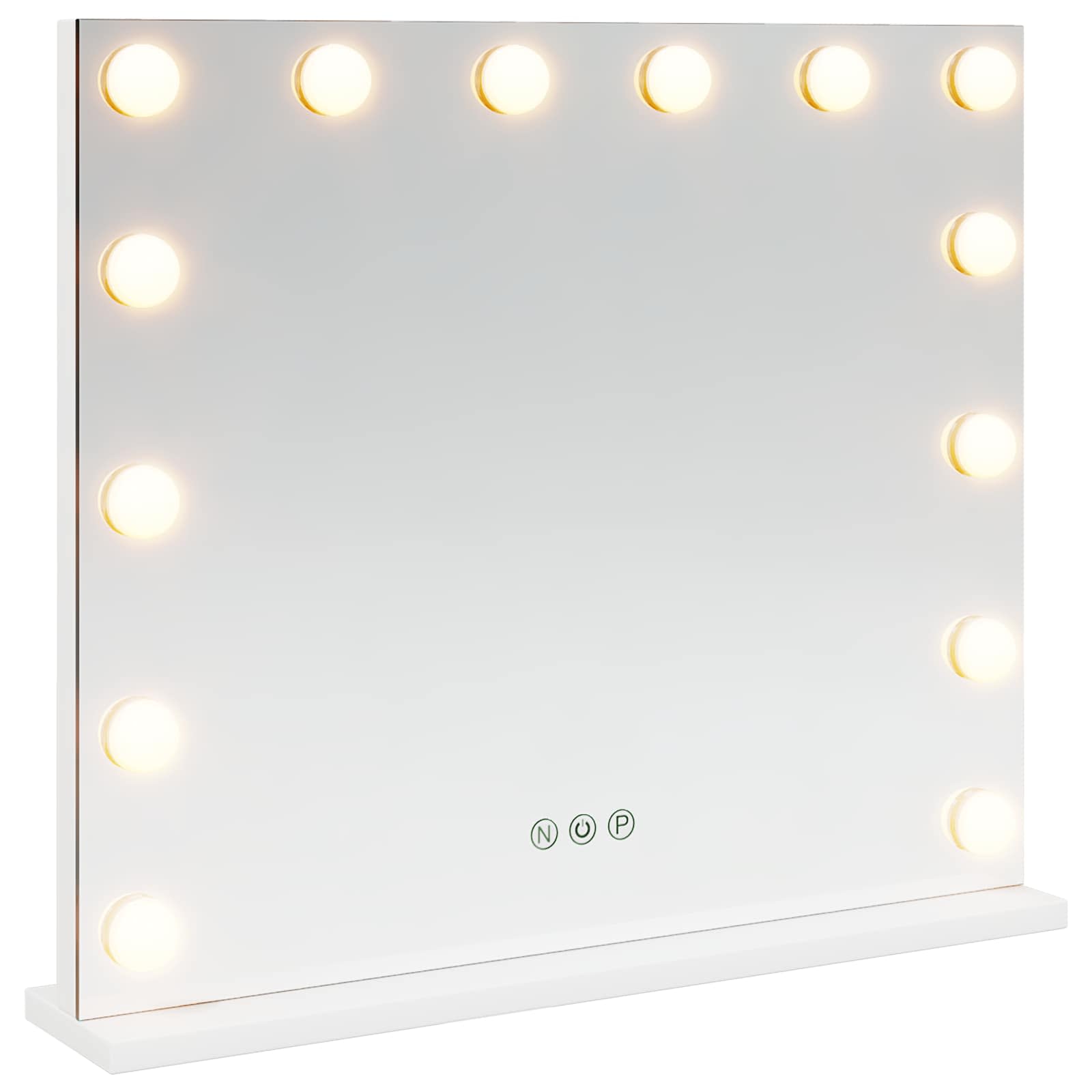 vidaXL LED Make-up Spiegel Wit 44 x 10 x 53 cm Glas en Staal