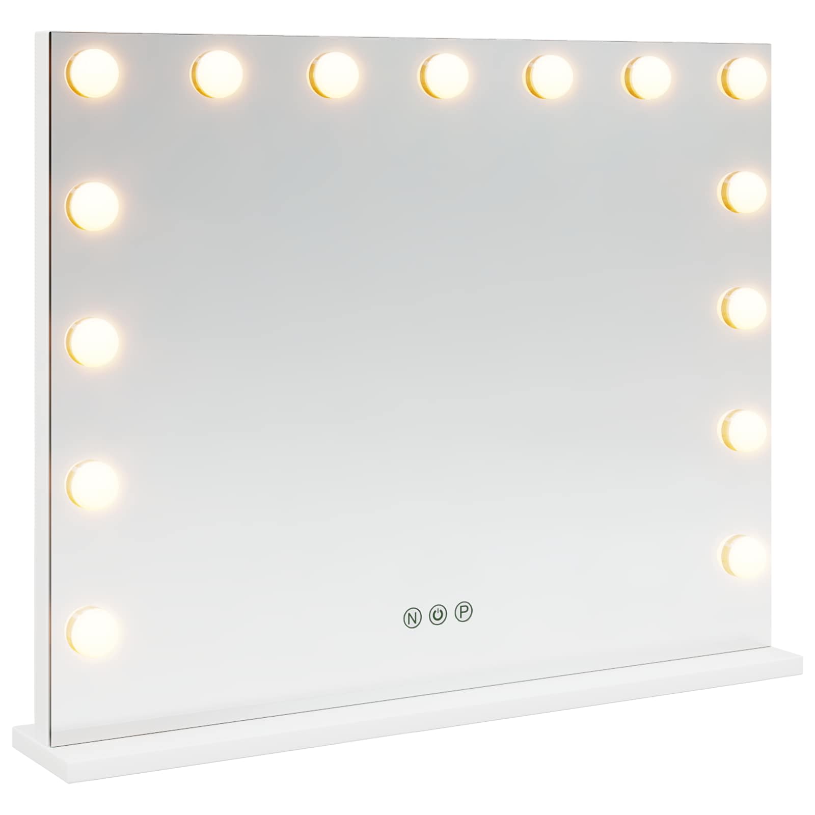 vidaXL LED Make-up Spiegel Wit 44 x 10 x 53 cm Glas en Staal