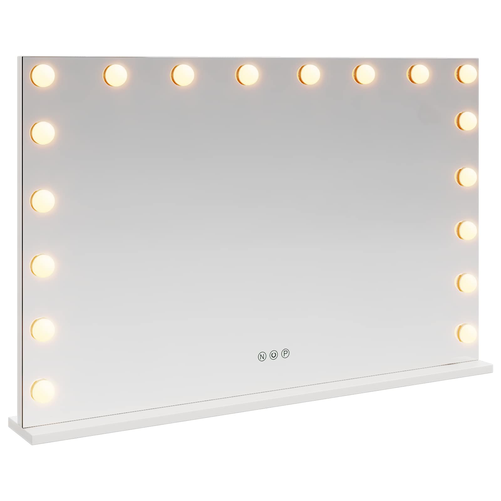 vidaXL LED Make-up Spiegel Wit 44 x 10 x 53 cm Glas en Staal
