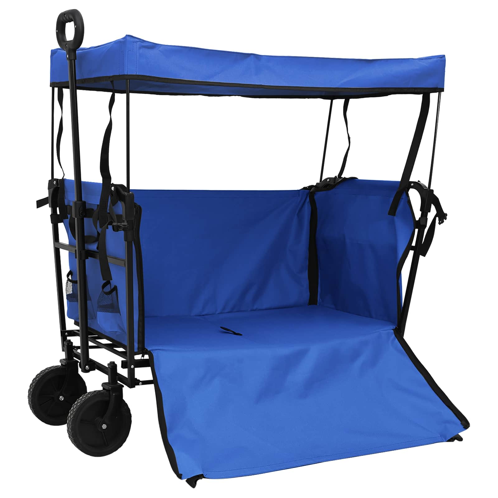 vidaXL Vouwbare Handtrolley Zwart 105 x 56.5 x 116 cm Oxford Stof