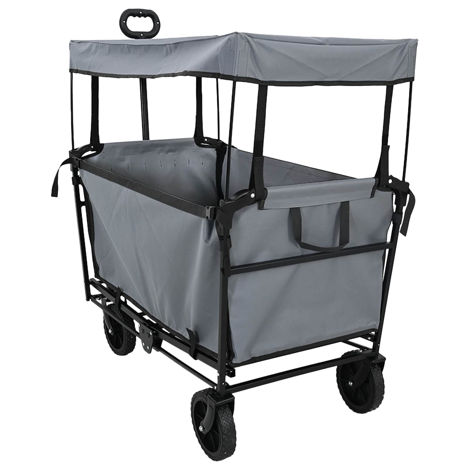 vidaXL Vouwbare Handtrolley Zwart 105 x 56.5 x 116 cm Oxford Stof