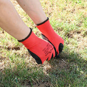 vidaXL Werkhandschoenen 12 pcs Rood en Zwart 7 / S Latexcoating