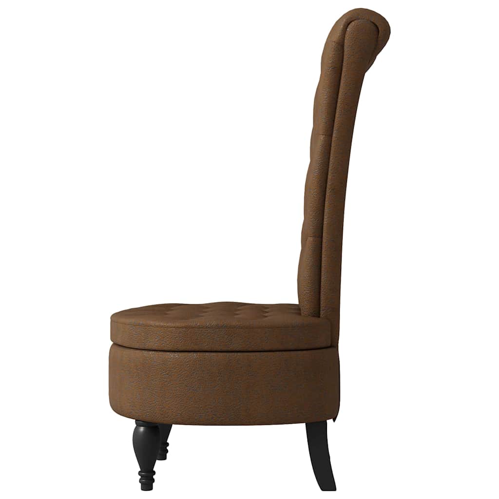 vidaXL Slipper Stoel Bruin 56,5 x 70 x 110 cm Nep Suede Leer