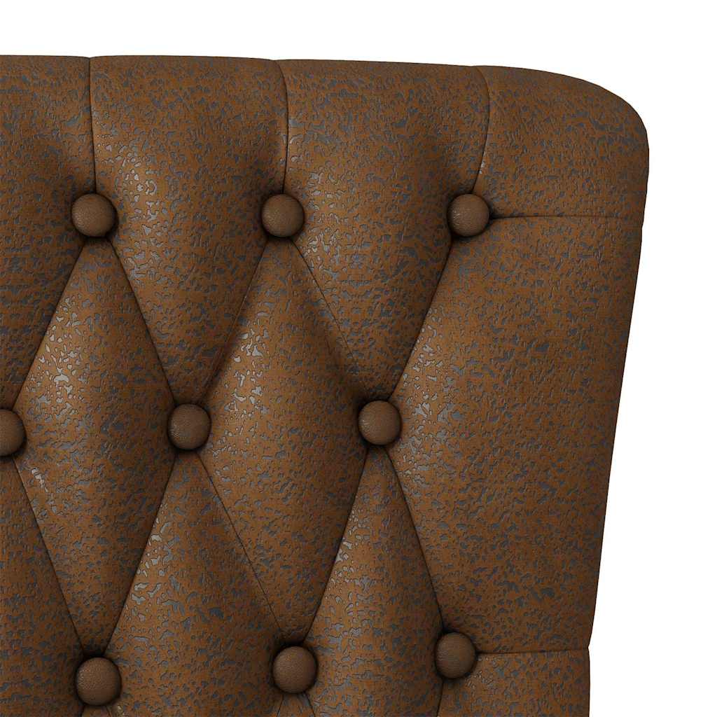 vidaXL Slipper Stoel Bruin 56,5 x 70 x 110 cm Nep Suede Leer