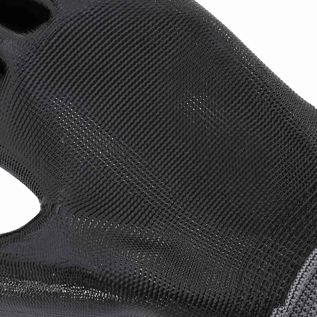 vidaXL Werkhandschoenen 12 pcs Grijs en zwart 7 / S Polyester