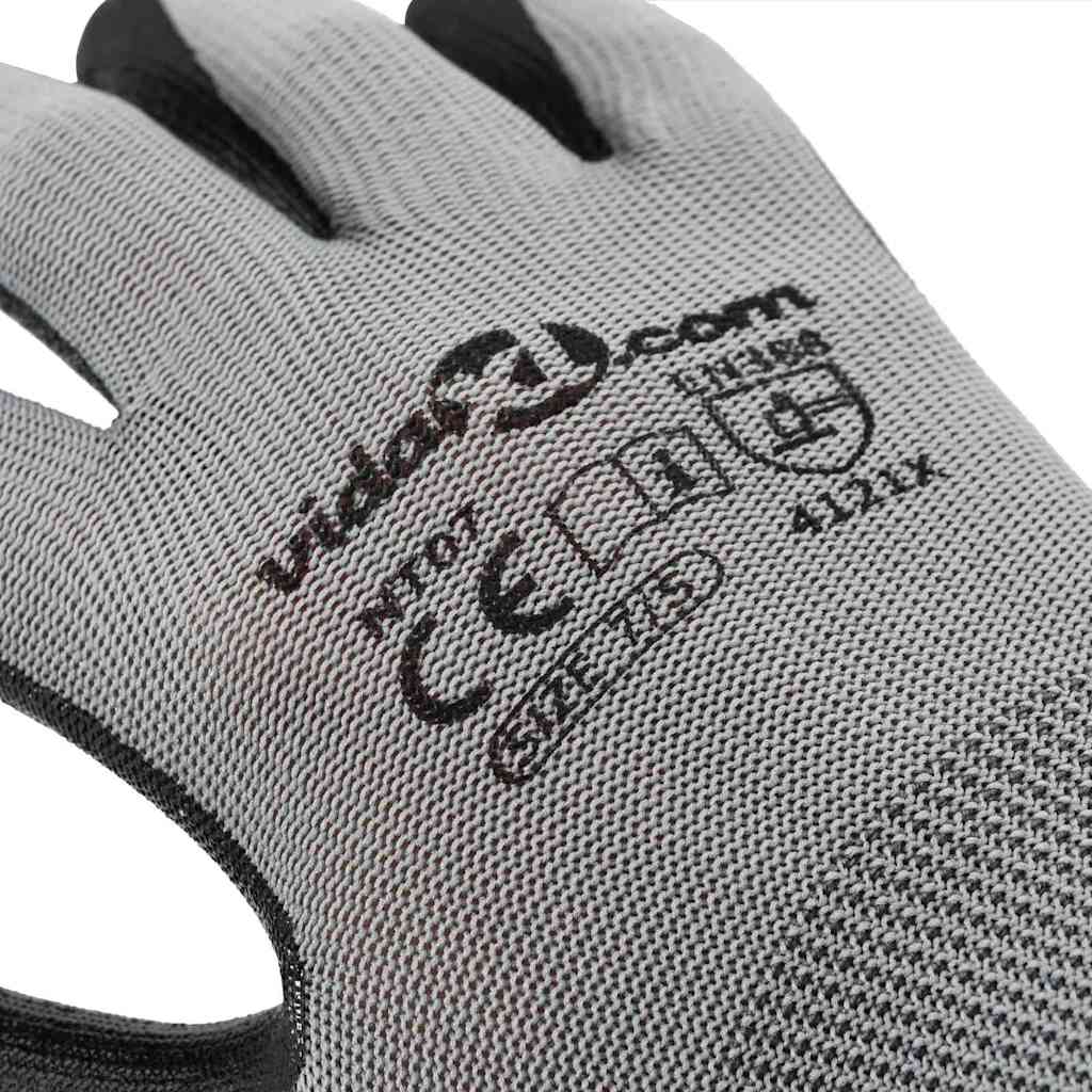 vidaXL Werkhandschoenen 12 pcs Grijs en zwart 7 / S Polyester
