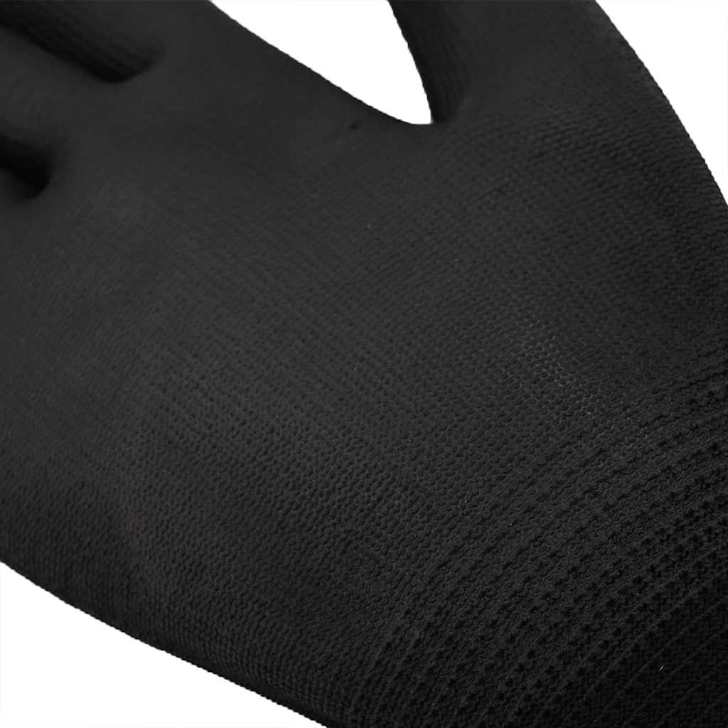 vidaXL Werkhandschoenen 12 pcs Zwart 7 / S Polyester
