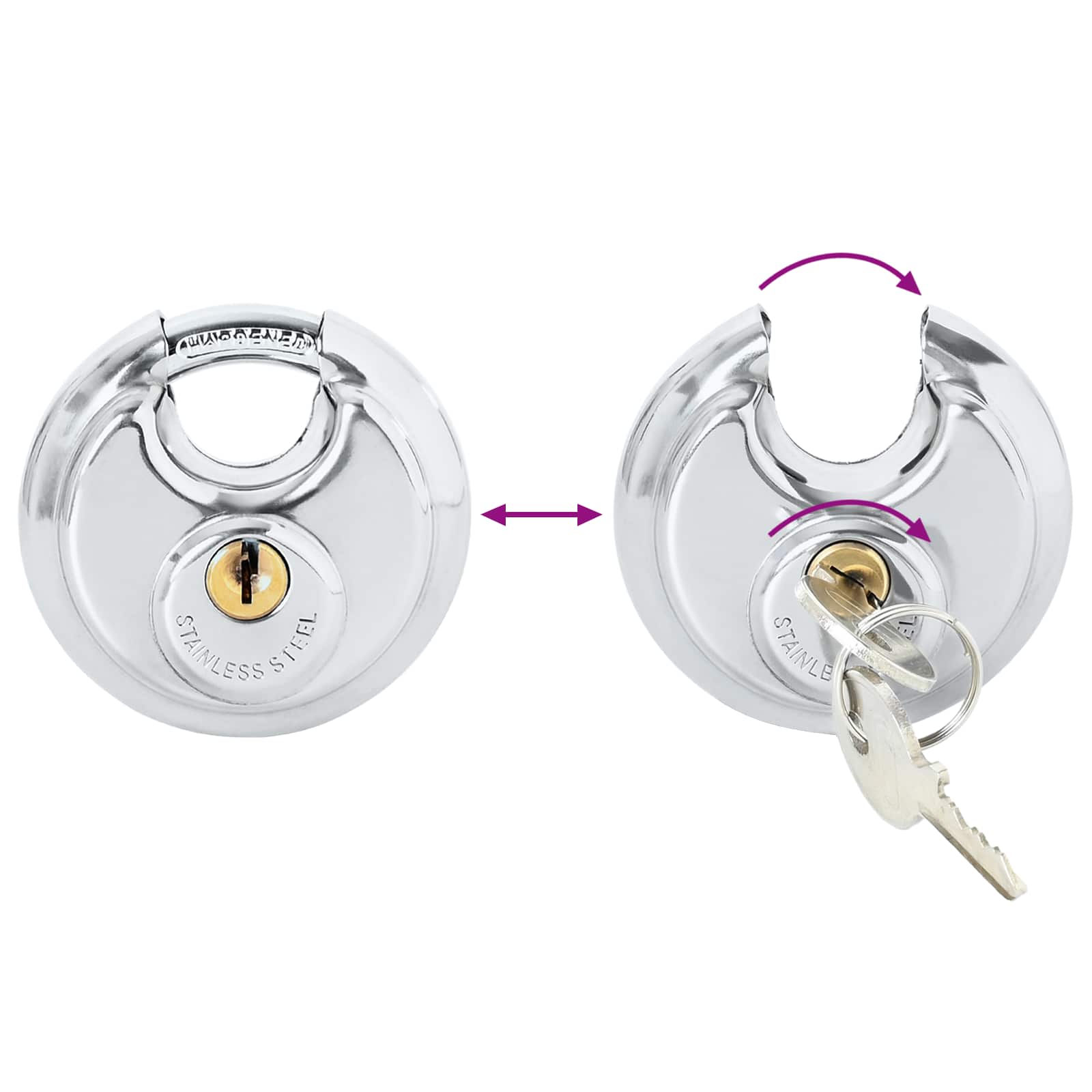 vidaXL Discusloten met sleutels 2 pcs Zilver 6 x 2.3 x 6 cm
