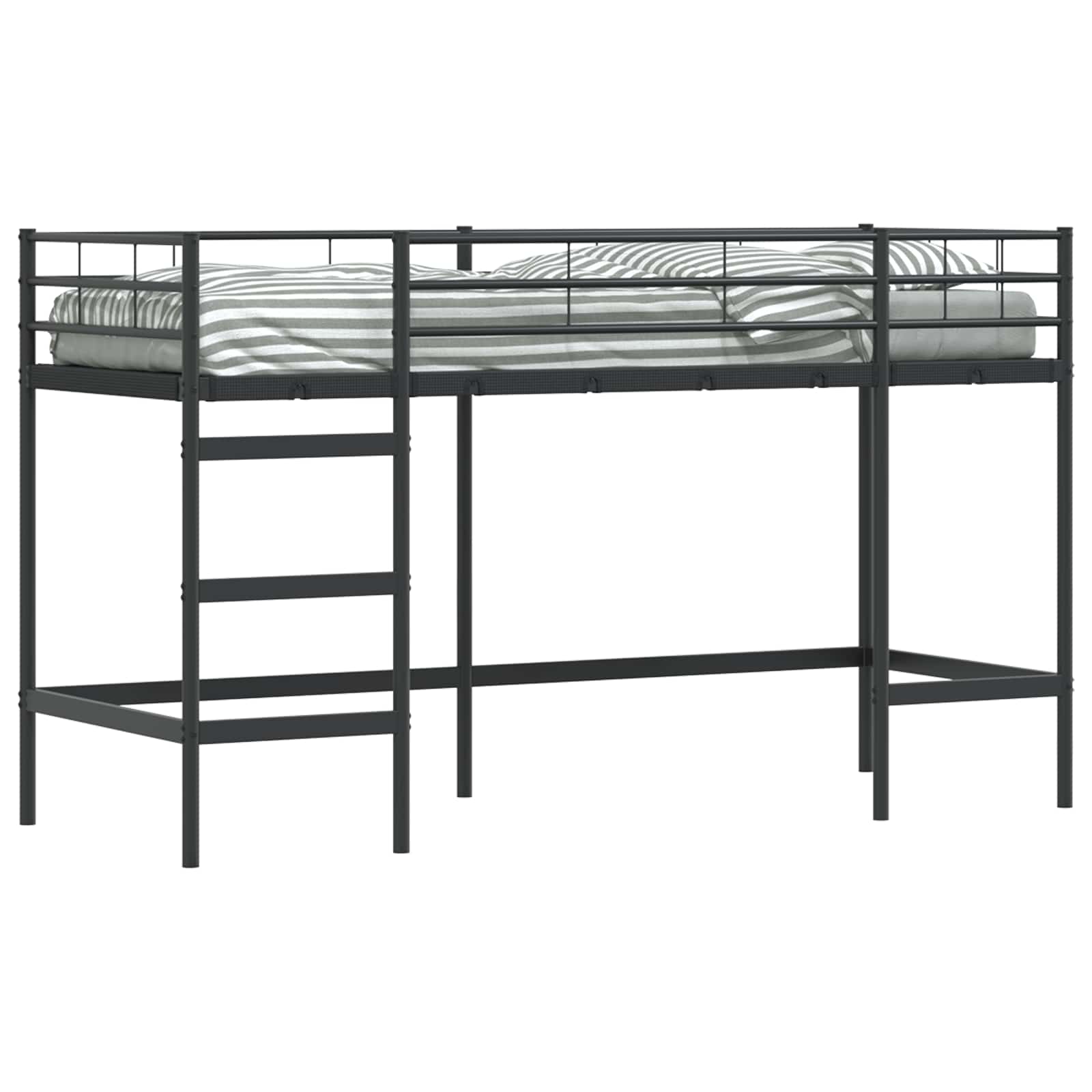 vidaXL Loftbed voor Kids Zwart 75 x 190 cm
