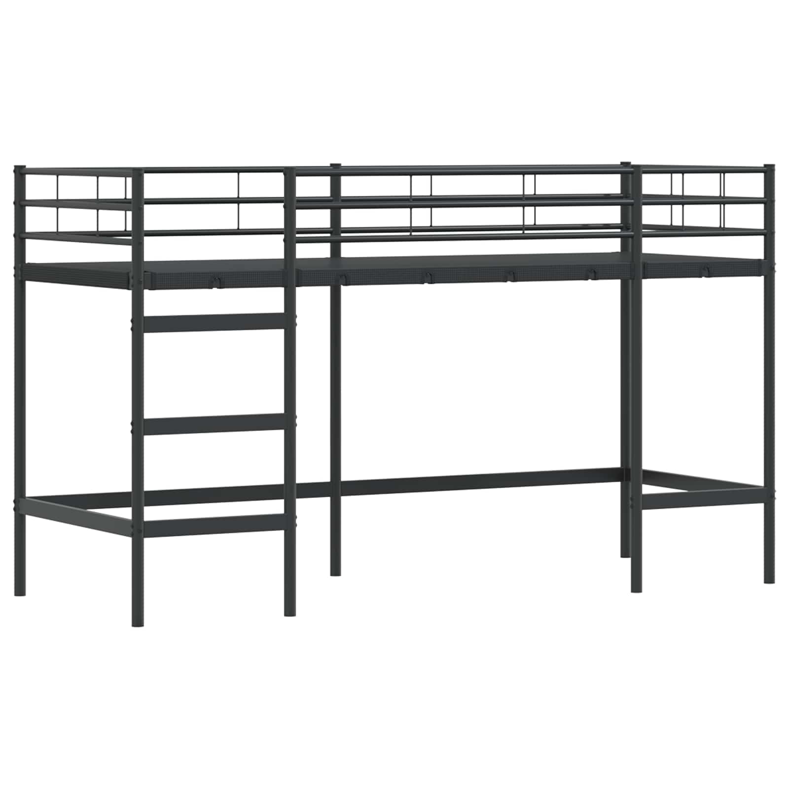 vidaXL Loftbed voor Kids Zwart 75 x 190 cm