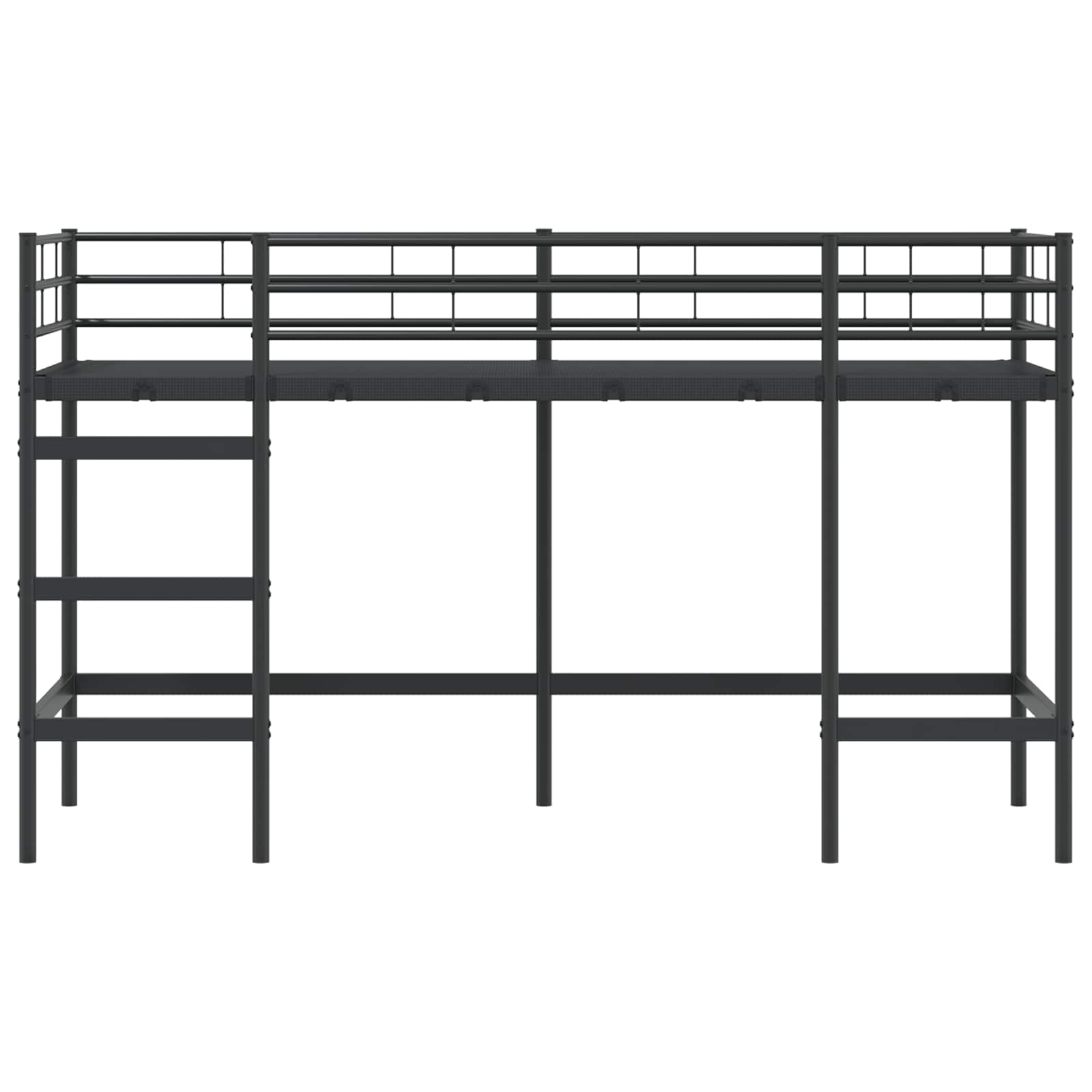 vidaXL Loftbed voor Kids Zwart 75 x 190 cm