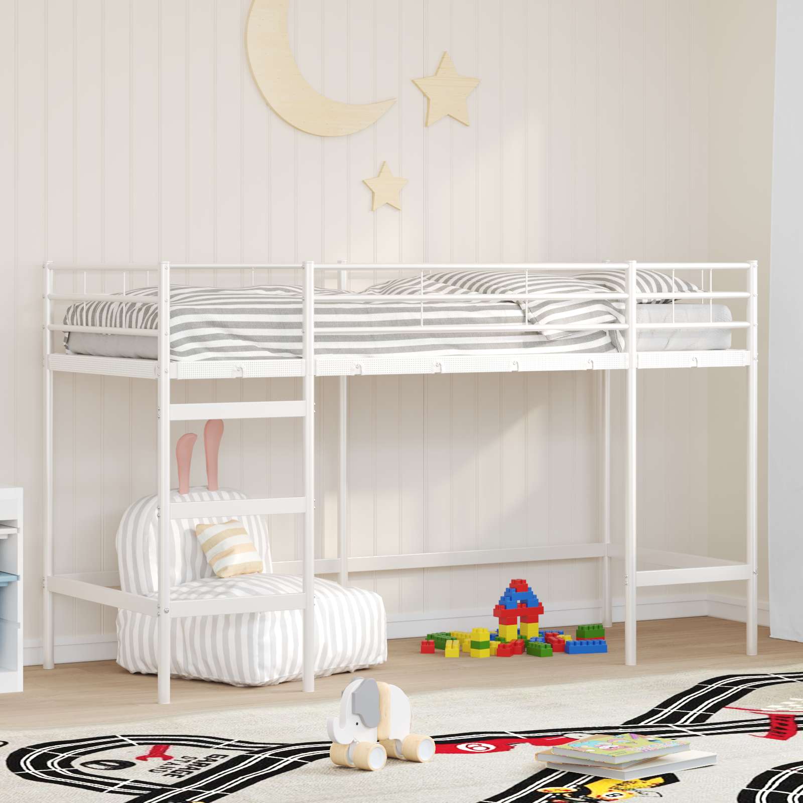 vidaXL Loftbed voor Kids Zwart 75 x 190 cm
