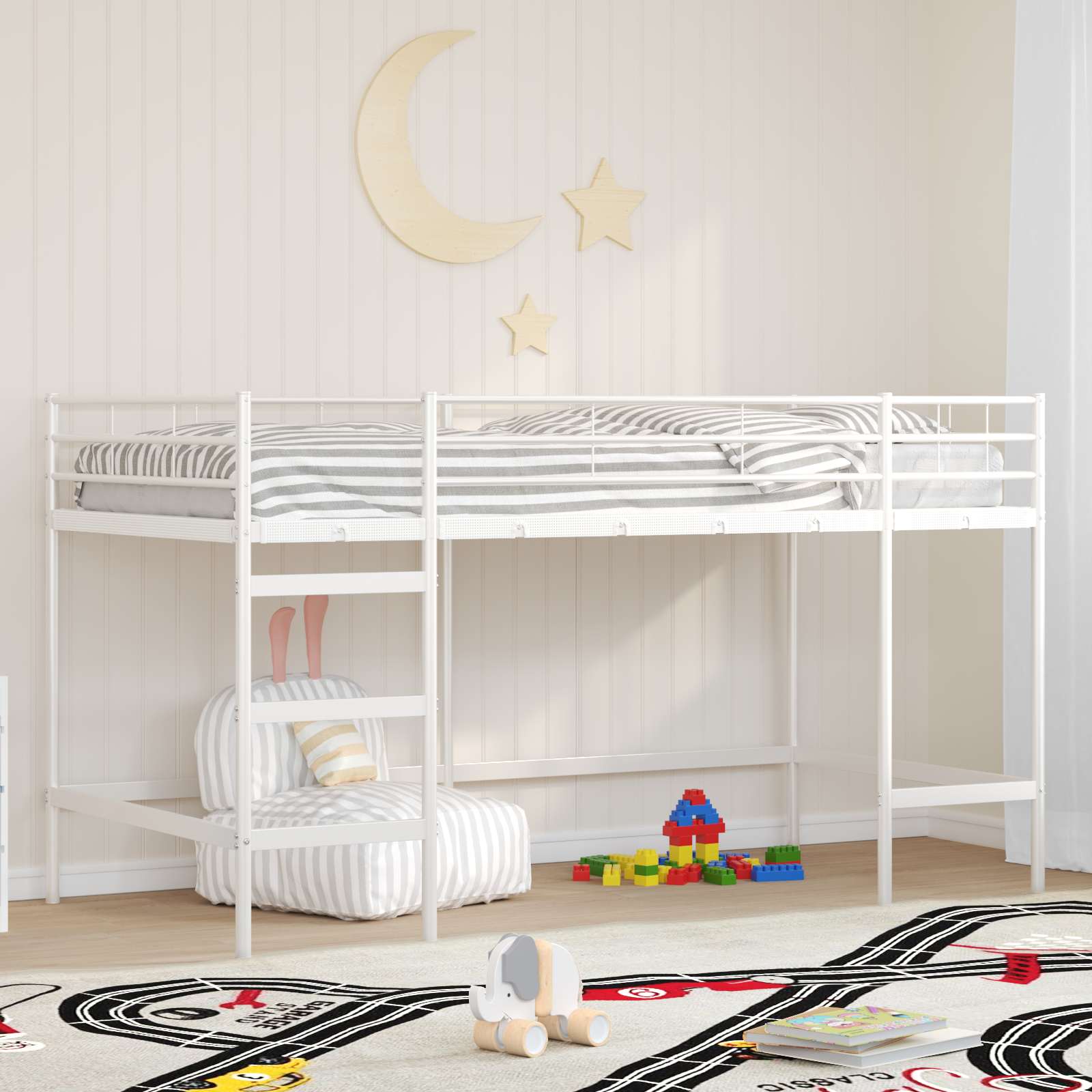 vidaXL Loftbed voor Kids Zwart 75 x 190 cm