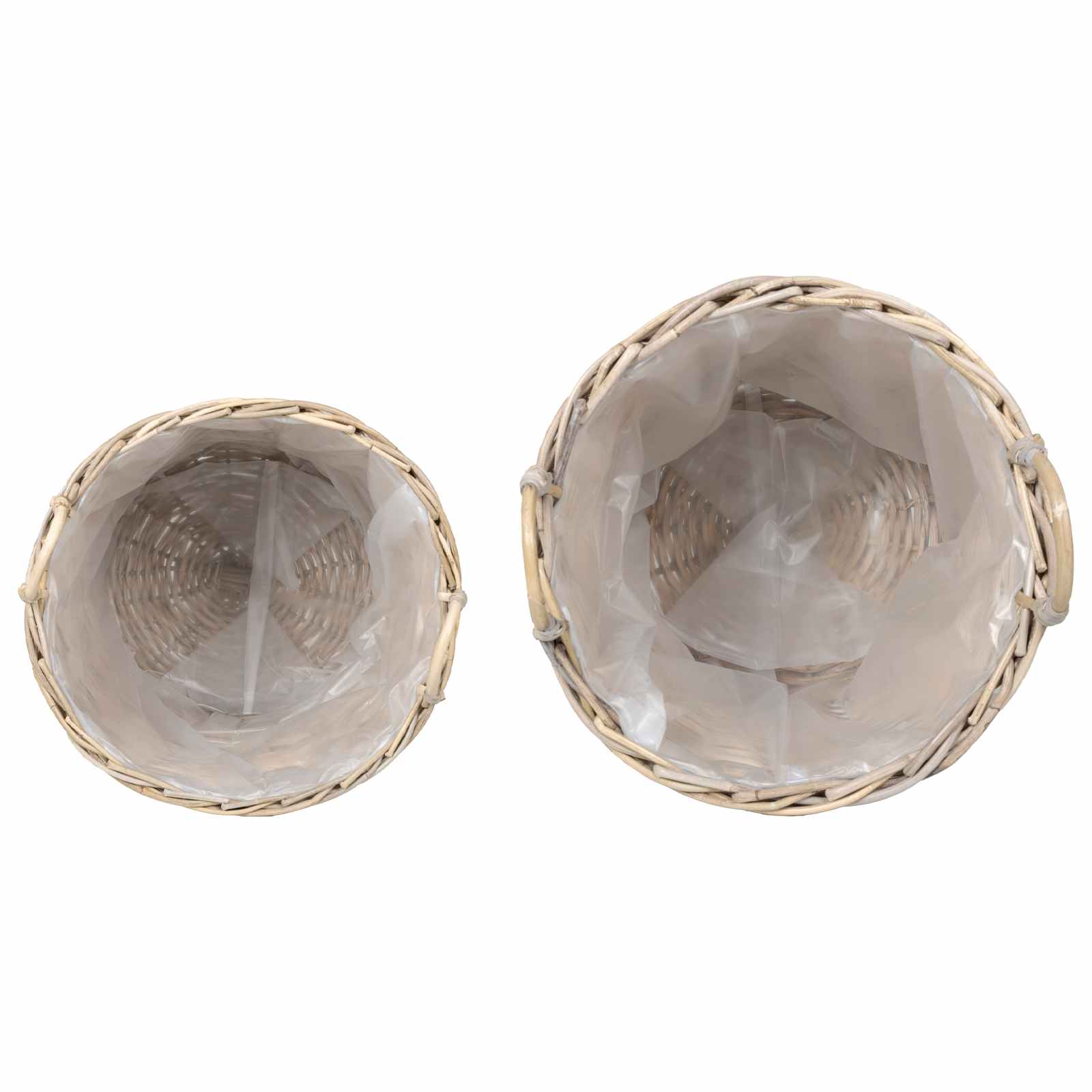 vidaXL Plantermand met opslag 2 pcs Grijs Lacak Riet
