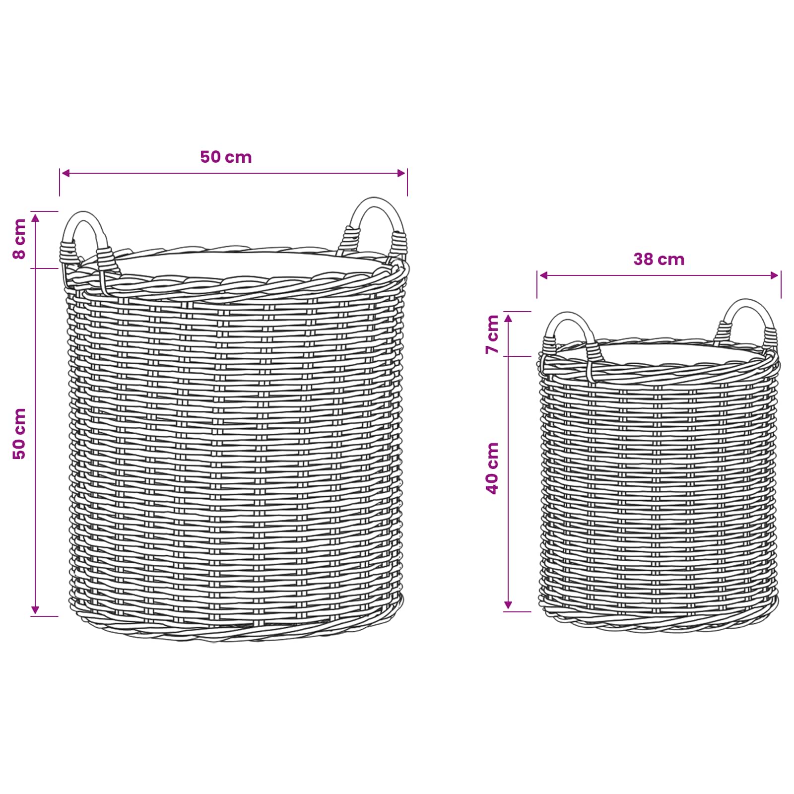 vidaXL Plantermand met opslag 2 pcs Grijs Lacak Riet