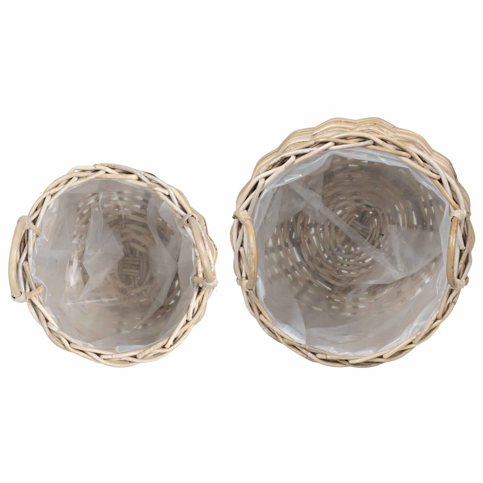 vidaXL Plantermand met opslag 2 pcs Grijs Lacak Riet