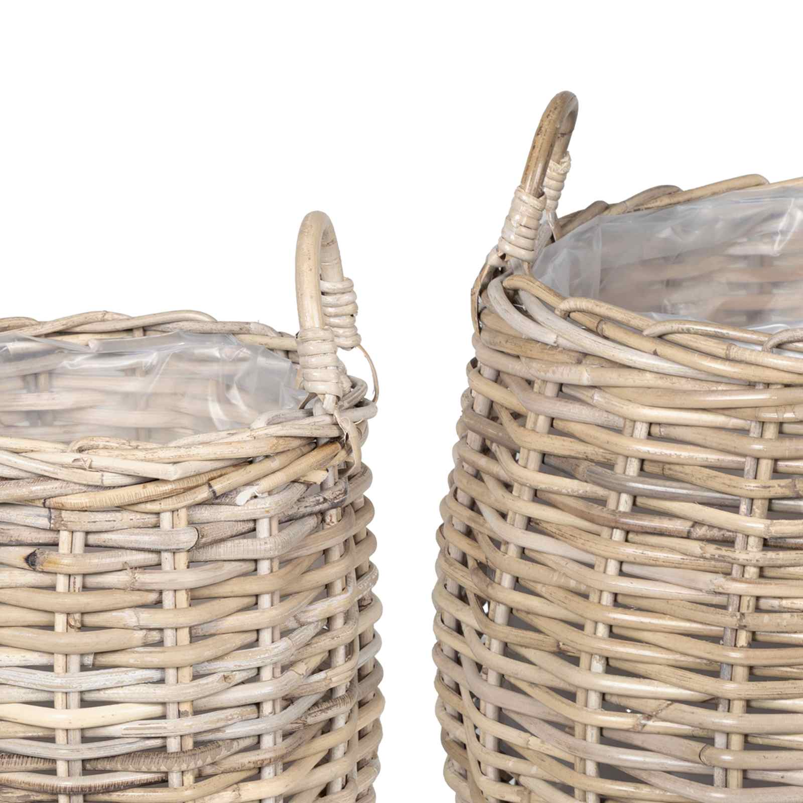 vidaXL Plantermand met opslag 2 pcs Grijs Lacak Riet