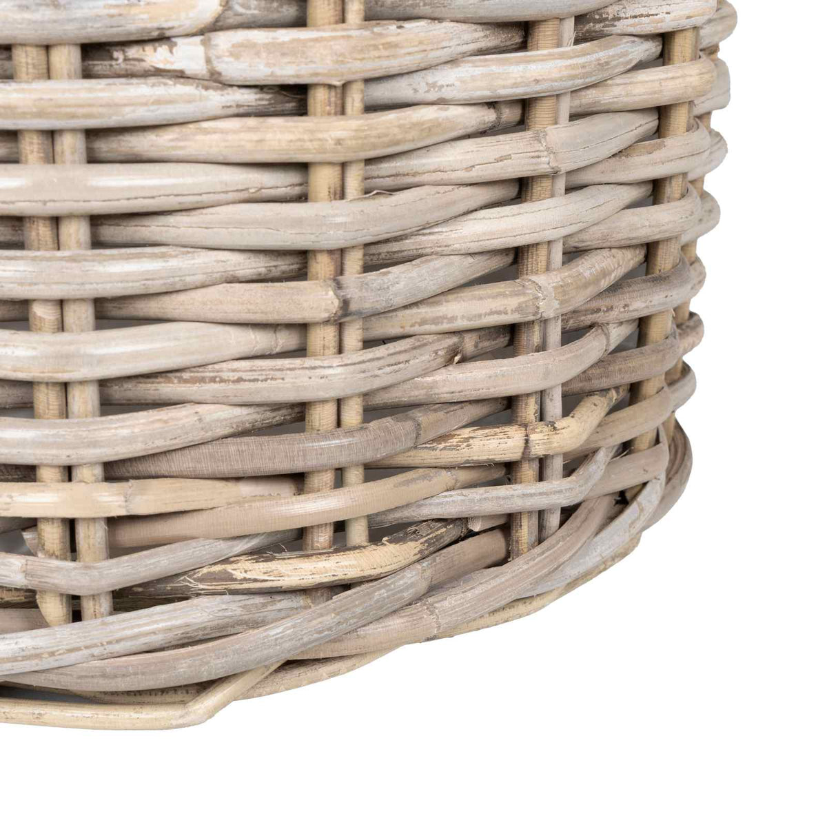 vidaXL Plantenmand met opslag 3 pcs Grijs Kubu Rattan