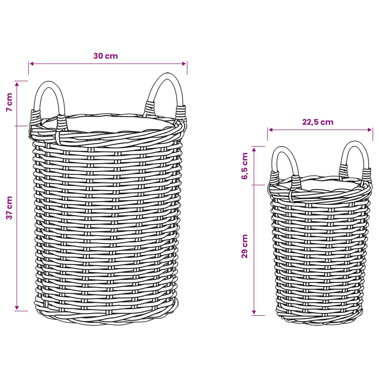 vidaXL Plantmand met opslag 2 pcs Grijs Kubu Rattan