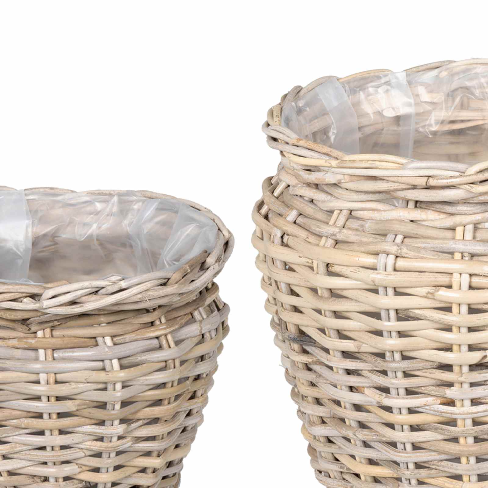vidaXL Plantenmand met opslag 2 pcs Grijs Lacak Riet