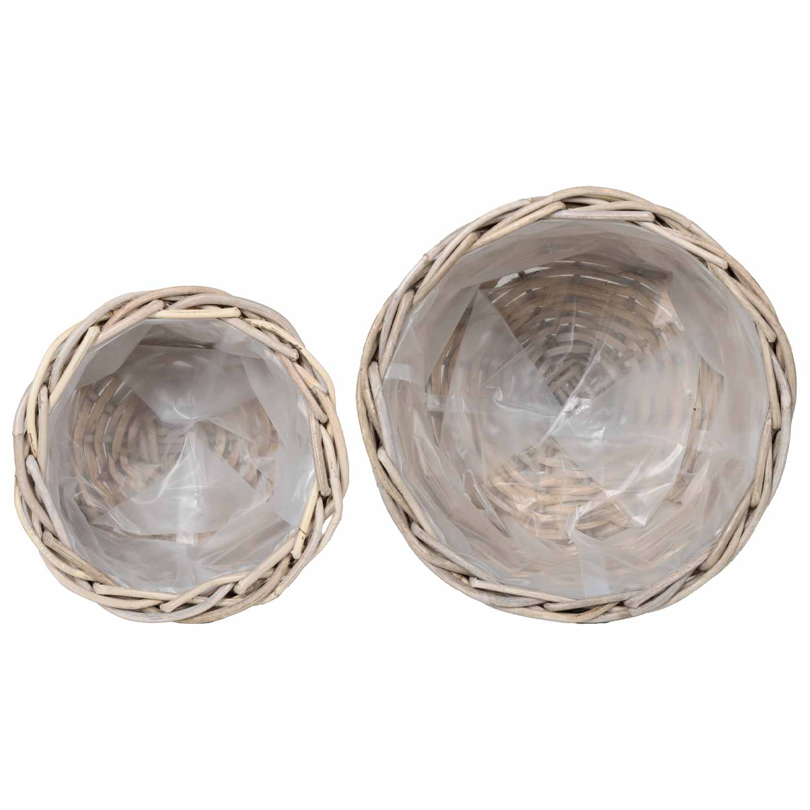 vidaXL Bloempot Mand met opslag 2 pcs Grijs Kubu Rattan