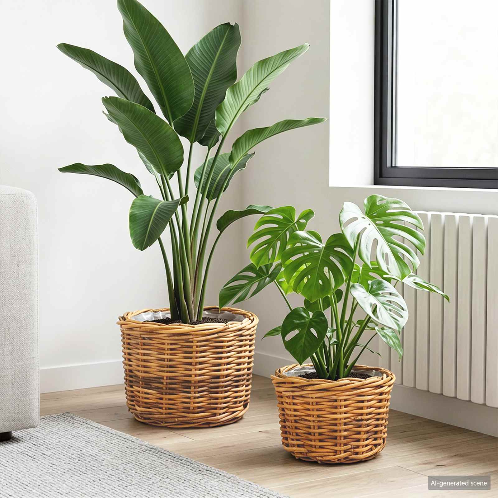 vidaXL Bloempot Mand met opslag 2 pcs Grijs Kubu Rattan