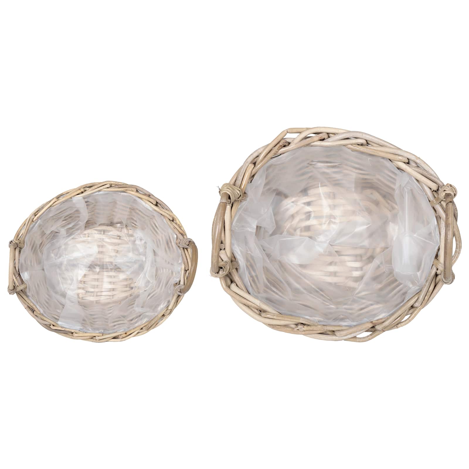 vidaXL Plantenmand met opslag 2 pcs Grijs Lacak Riet