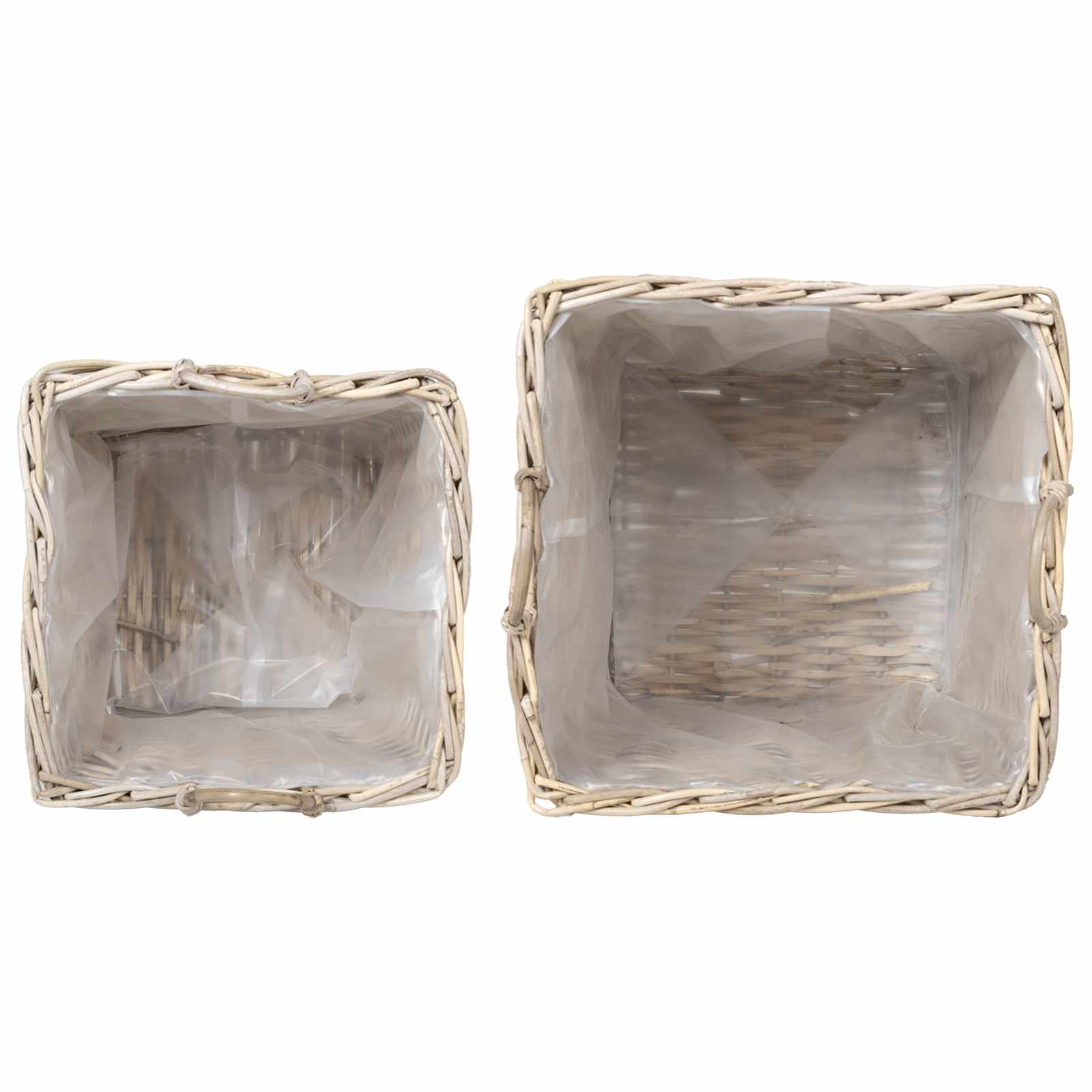 vidaXL Plantenmand met opslag 2 pcs Grijs Lacak Riet