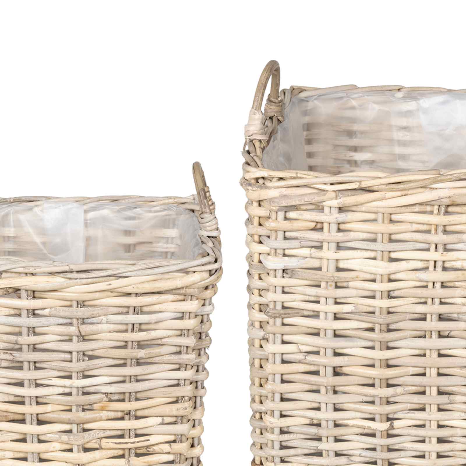 vidaXL Plantenmand met opslag 2 pcs Grijs Lacak Riet