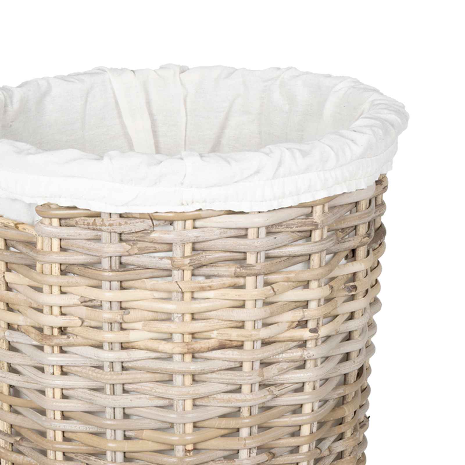 vidaXL Wasmand met deksel 2 pcs Kubu grijs Kubu Rattan