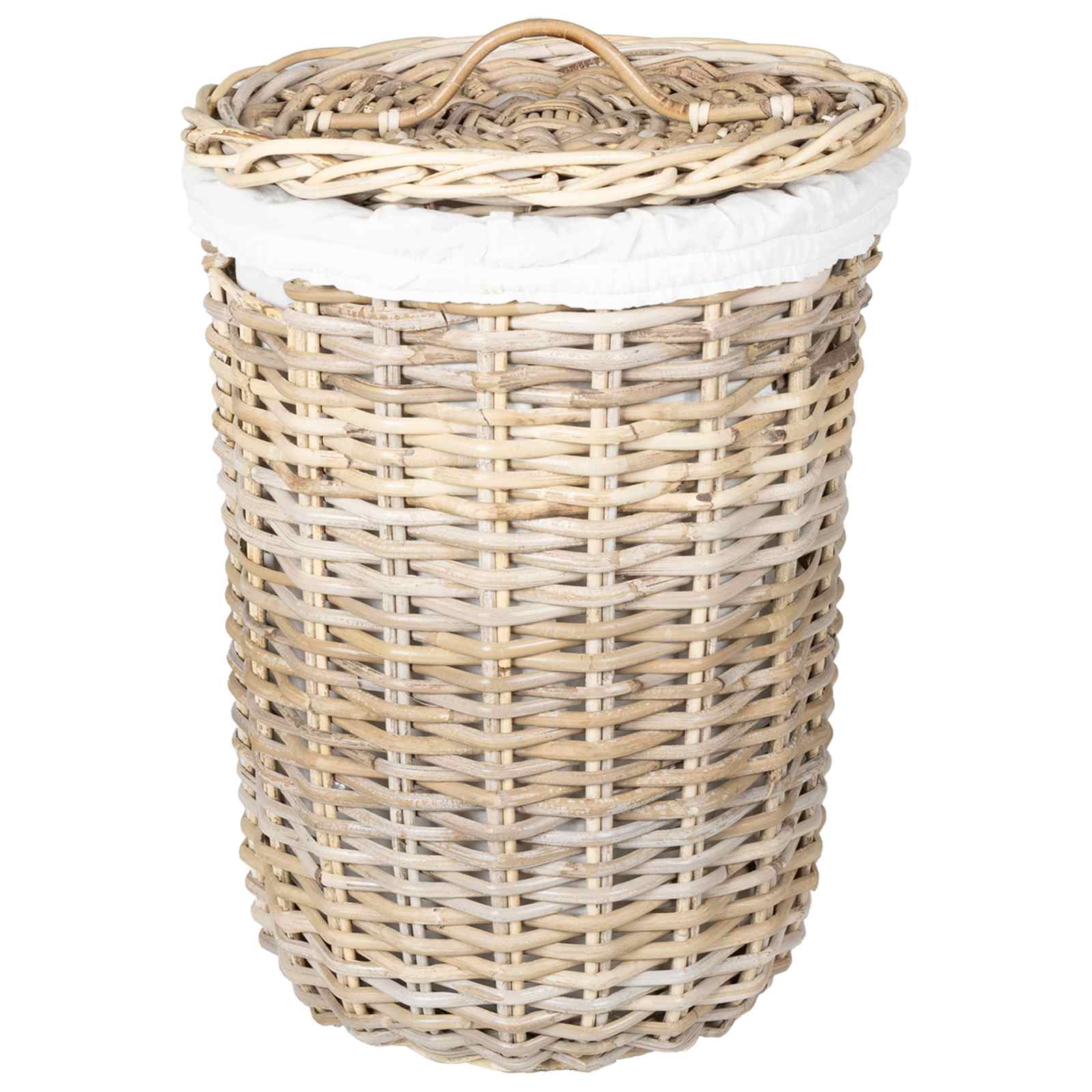vidaXL Wasmand met deksel 2 pcs Kubu grijs Kubu Rattan