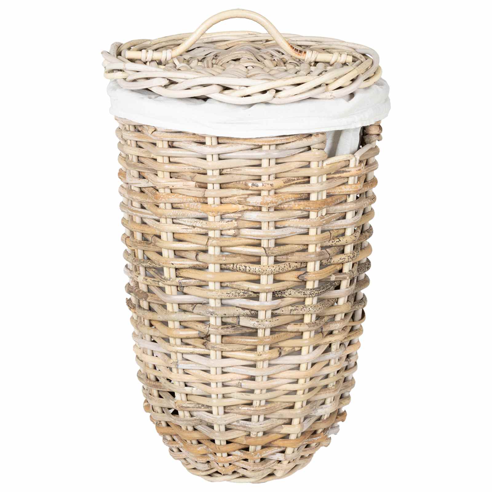 vidaXL Wasmand met deksel 2 pcs Kubu grijs Kubu Rattan