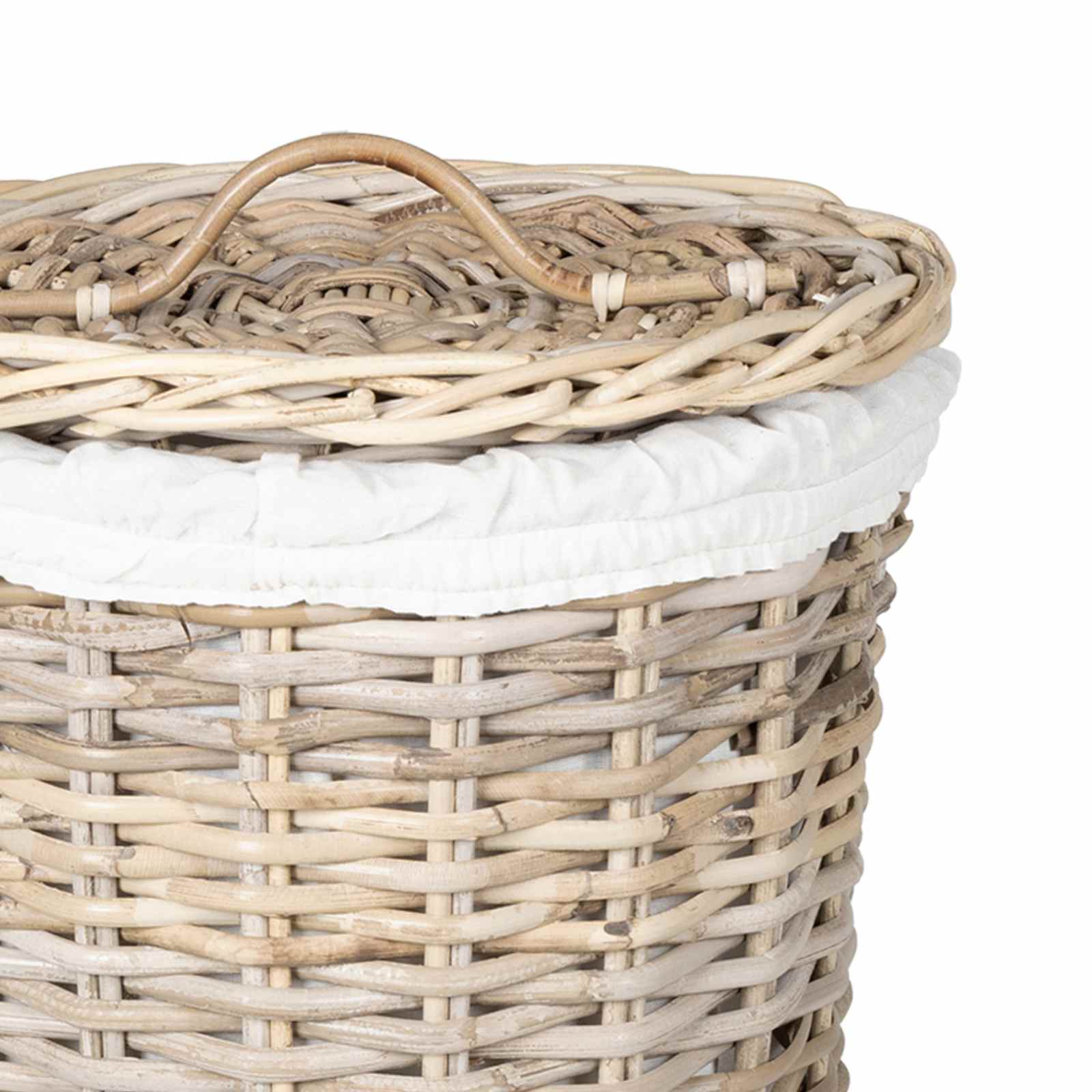 vidaXL Wasmand met deksel 2 pcs Kubu grijs Kubu Rattan