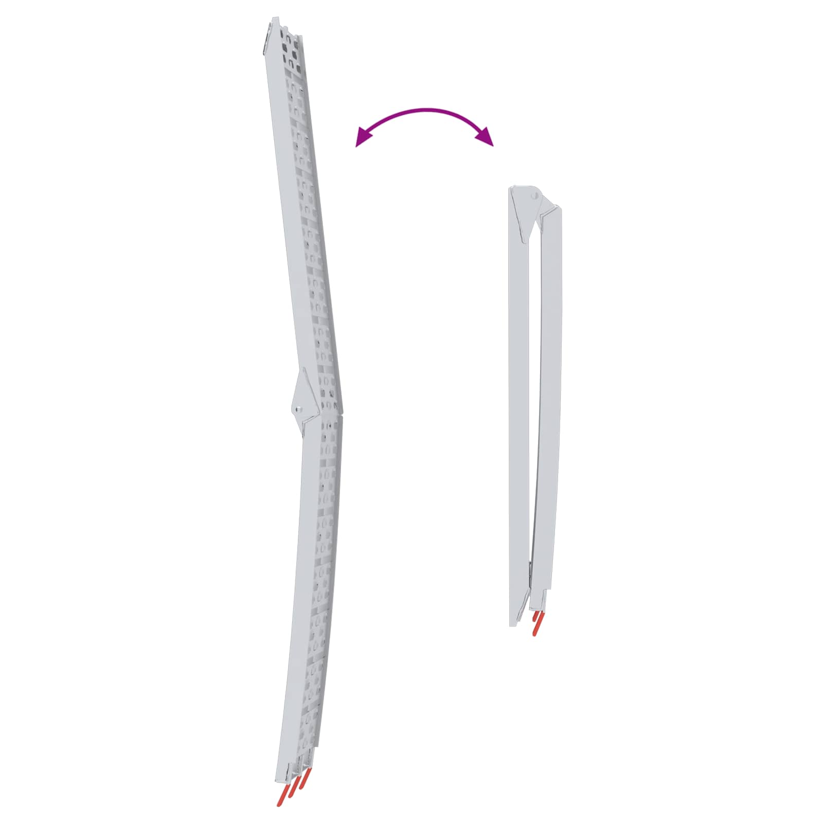 vidaXL Laad Ramp 2 pcs Zilver 222 x 29 x 14 cm Aluminium