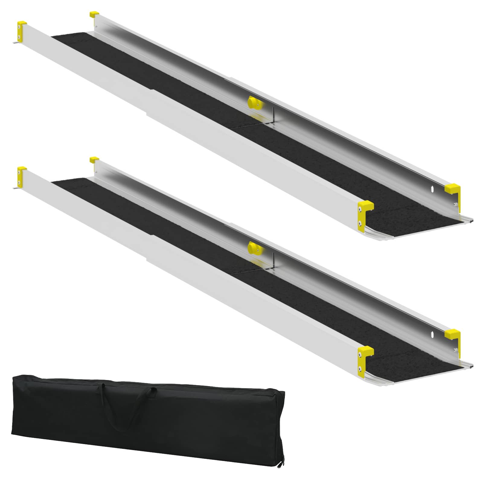 vidaXL Rolstoelhelling 2 pcs Zwart 152 x 19 x 5,5 cm Aluminium